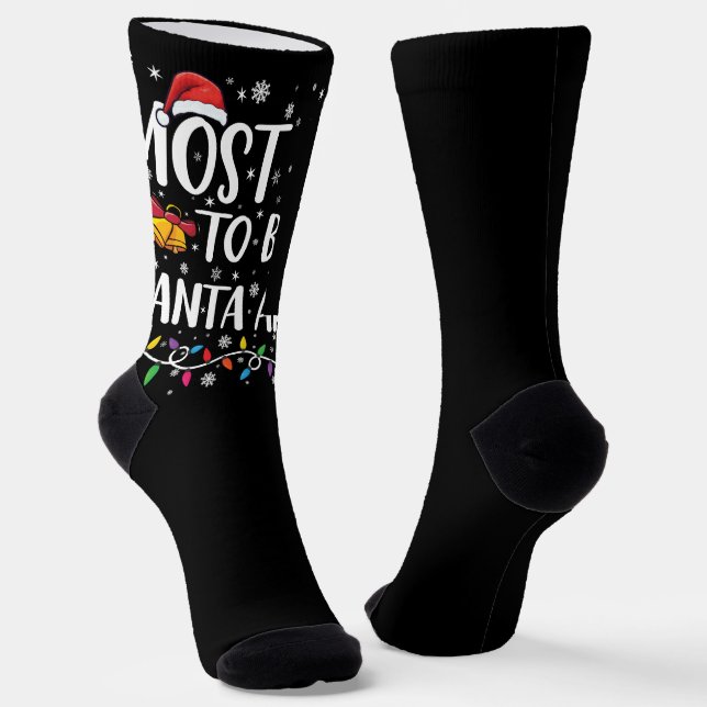 Am wahrscheinlichsten Boss Santa Around Funny Funn Socken (Gewinkelt)