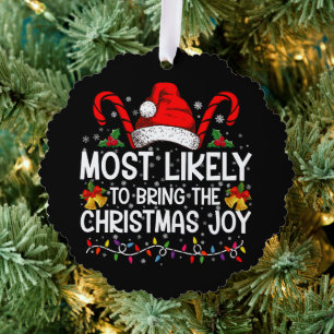 Am wahrscheinlichsten bringt die Weihnachtsfreude Ornament Karte