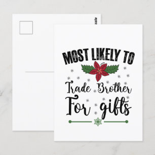 Am Wahrscheinlichsten Bruder Für Weihnachtsgeschen Postkarte