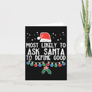 Am wahrscheinlichsten, den Weihnachtsmann Fragen, Karte