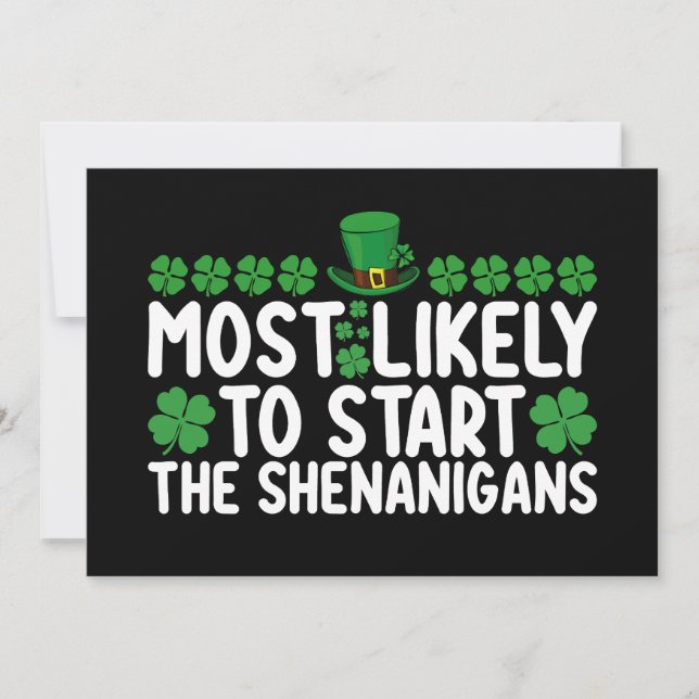 Am wahrscheinlichsten, die Shenanigans St Patrick' Einladung (Vorderseite)