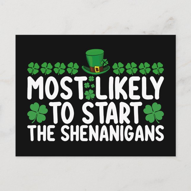 Am wahrscheinlichsten, die Shenanigans St Patrick' Postkarte (Vorderseite)