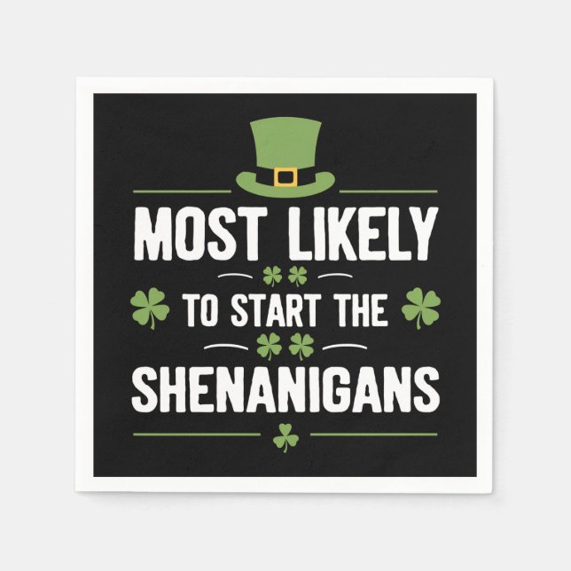 Am wahrscheinlichsten, die Shenanigans St Patrick' Serviette (Vorderseite)