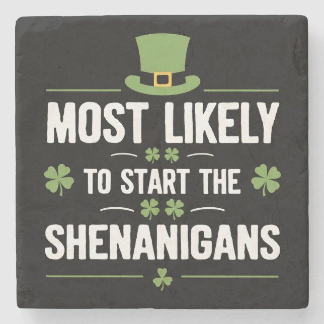 Am wahrscheinlichsten, die Shenanigans St Patrick' Steinuntersetzer (Vorderseite)