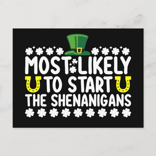 Am wahrscheinlichsten, die Shenanigans St Patricks Postkarte (Vorderseite)
