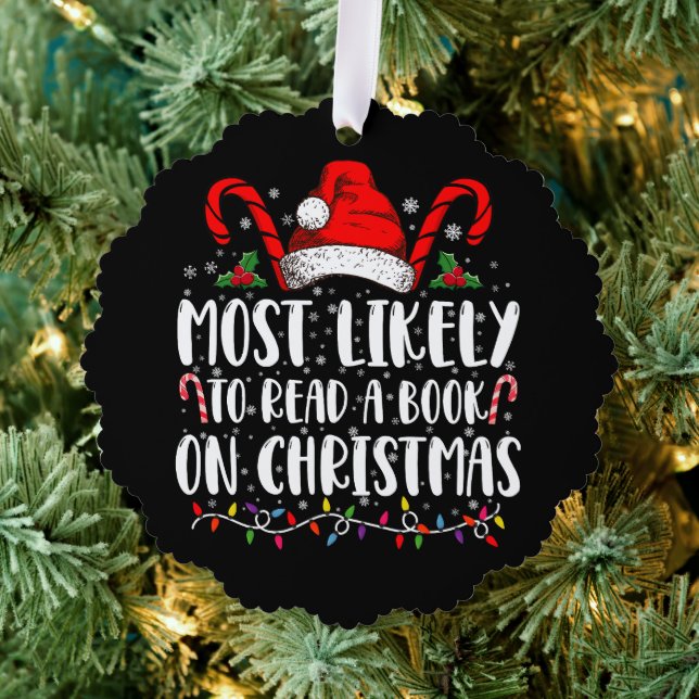 Am wahrscheinlichsten ein Buch über Weihnachtspass Ornament Karte (Insitu (Baum))