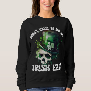 Am wahrscheinlichsten einen irischen Ausgang Skull Sweatshirt