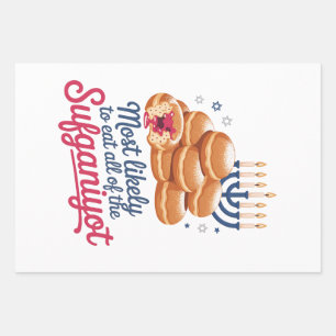 Am wahrscheinlichsten essen alle Sufganiyot Hanukk Geschenkpapier Set