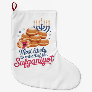 Am wahrscheinlichsten essen alle Sufganiyot Hanukk Großer Weihnachtsstrumpf
