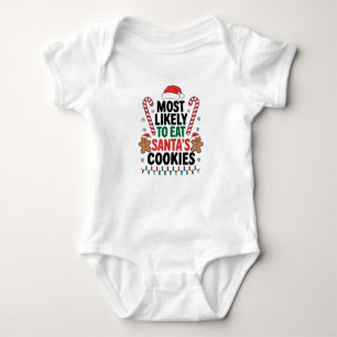 Am wahrscheinlichsten essen Santas Cookies Familie Baby Strampler