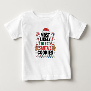 Am wahrscheinlichsten essen Santas Cookies Familie Baby T-shirt