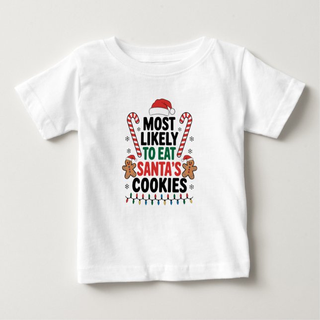 Am wahrscheinlichsten essen Santas Cookies Familie Baby T-shirt (Vorderseite)