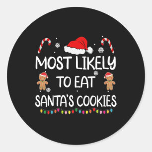 Am wahrscheinlichsten essen Santas Cookies Familie Runder Aufkleber