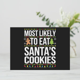Am wahrscheinlichsten essen Santas Cookies Weihnac Feiertagskarte