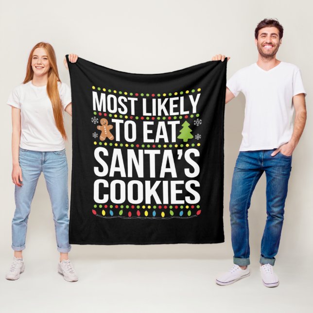 Am wahrscheinlichsten essen Santas Cookies Weihnac Fleecedecke (Beispiel)
