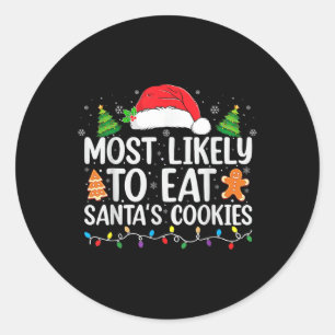 Am wahrscheinlichsten essen Santas Cookies Weihnac Runder Aufkleber