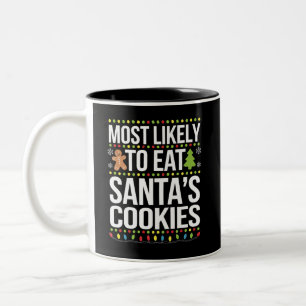 Am wahrscheinlichsten essen Santas Cookies Weihnac Zweifarbige Tasse