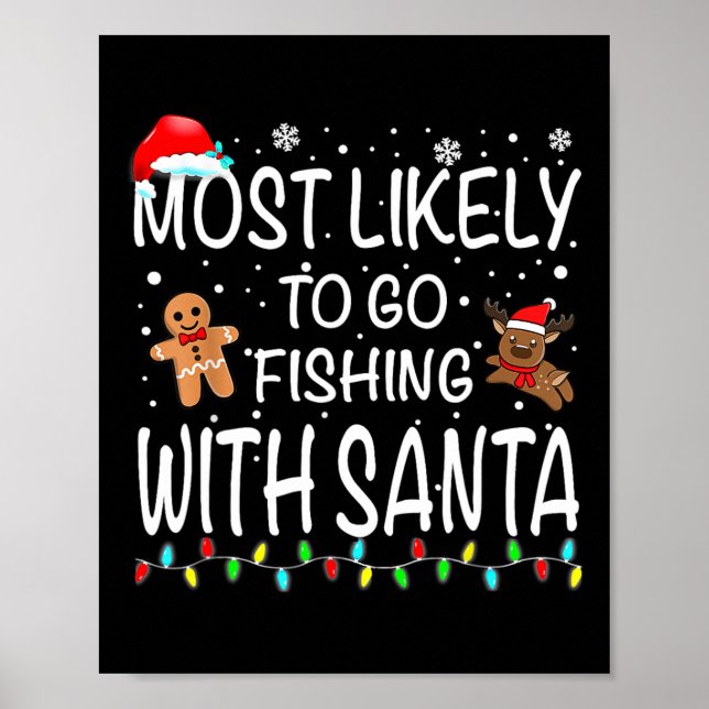 Am wahrscheinlichsten fischen mit Santa Fishing Fu Poster (Vorne)