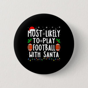 Am wahrscheinlichsten Fußball mit Santa Family Chr Button