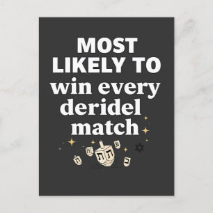 Am wahrscheinlichsten gewinnt jedes Dreidel Match Feiertagspostkarte