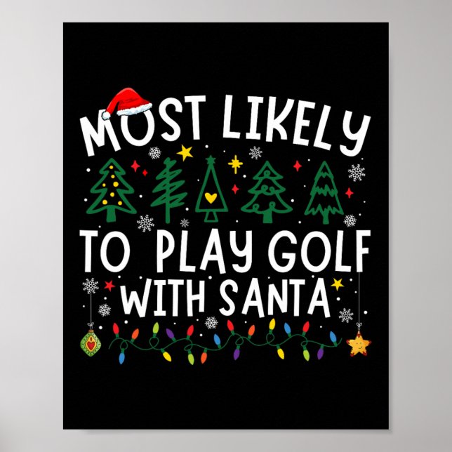 Am wahrscheinlichsten Golf mit Santa Matching Chri Poster (Vorne)