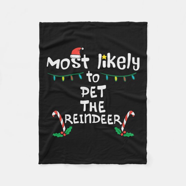Am wahrscheinlichsten Haustier Weihnachtsmatte Wei Fleecedecke (Vorderseite)