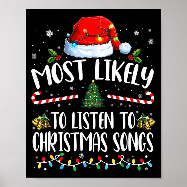 Am wahrscheinlichsten hört man Weihnachtslieder Fa Poster (Vorne)