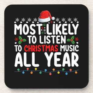 Am wahrscheinlichsten hört man Weihnachtsmusik das Getränkeuntersetzer