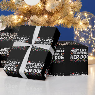 Am Wahrscheinlichsten Ihre Hunde-Familien-Weihnach Geschenkpapier