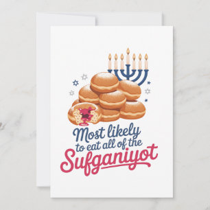 Am wahrscheinlichsten isst alle Sufganiyot Hanukka Einladung