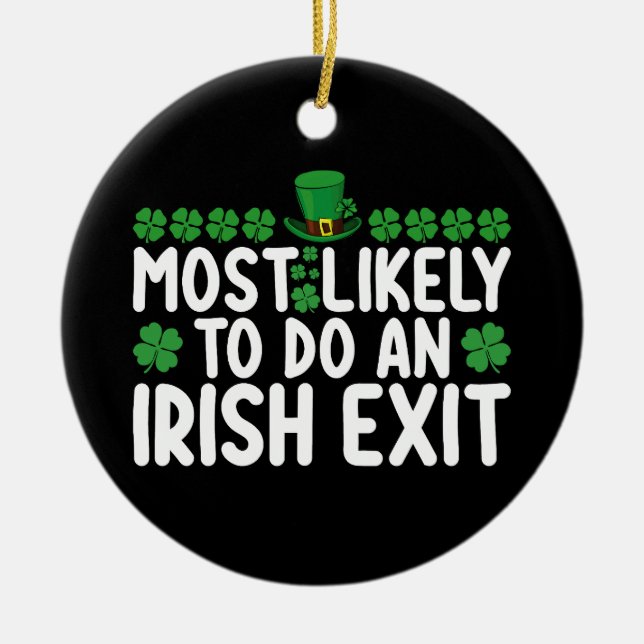 Am wahrscheinlichsten ist ein irischer Exit St Pat Keramik Ornament (Vorne)