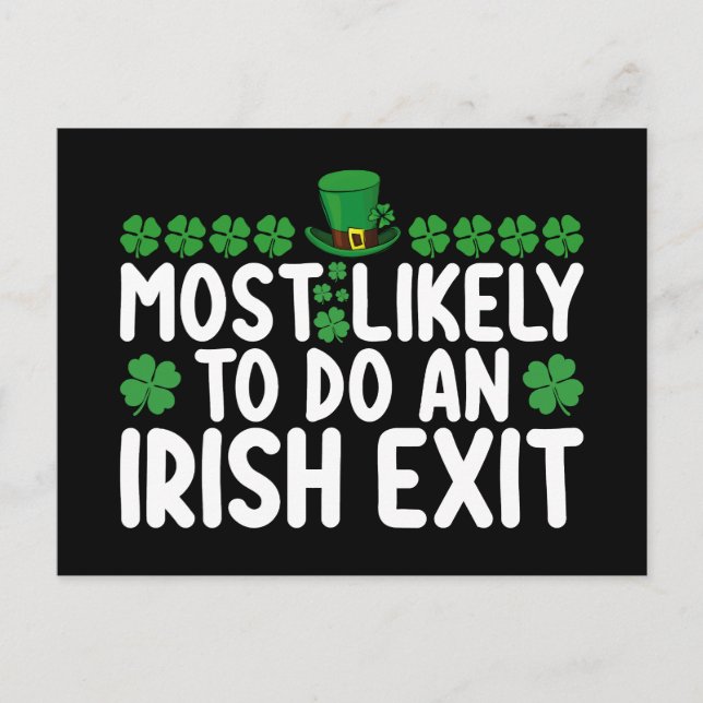 Am wahrscheinlichsten ist ein irischer Exit St Pat Postkarte (Vorderseite)