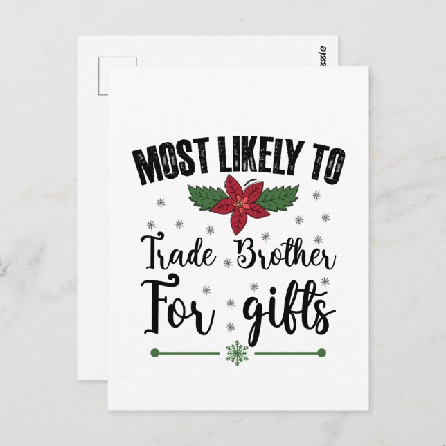 Am wahrscheinlichsten ist es, Brüder zu Weihnachte Postkarte (Vorne/Hinten)