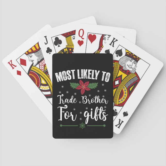 Am wahrscheinlichsten ist es, Brüder zu Weihnachte Spielkarten (Rückseite)
