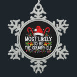 Am wahrscheinlichsten ist es, dass der gruselige E Schneeflocken Zinn-Ornament<br><div class="desc">Am wahrscheinlichsten ist es,  dass der gruselige Elf die sonnigen Weihnachten</div>