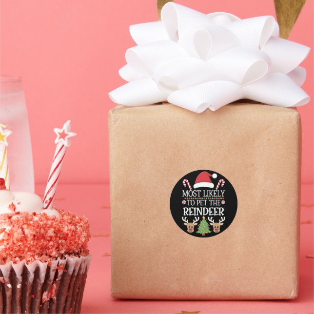 Am wahrscheinlichsten ist es, dass der Rentier Squ Runder Aufkleber (Party)