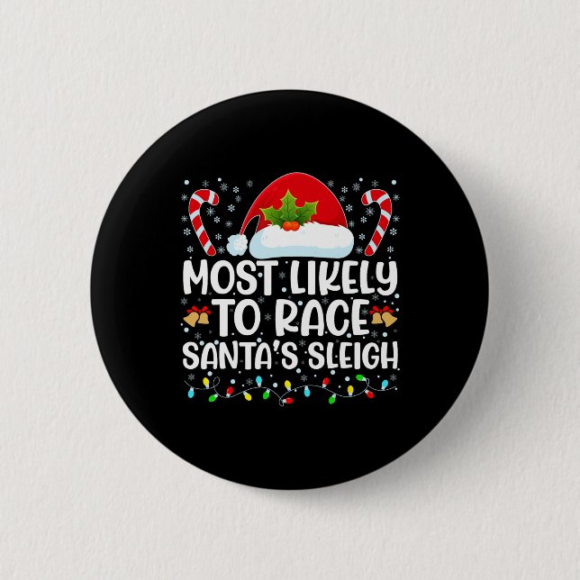 Am wahrscheinlichsten ist es, dass Santa's Sleigh- Button (Vorderseite)