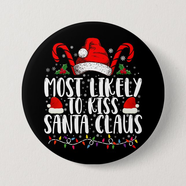 Am wahrscheinlichsten ist es, die Weihnachtsfamili Button (Vorderseite)