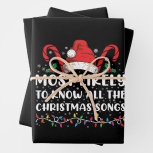 Am wahrscheinlichsten kennt alle Weihnachtslieder  Geschenkpapier Set