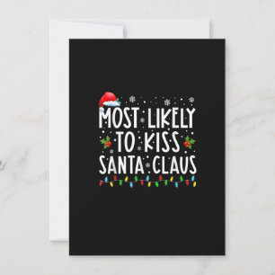 Am wahrscheinlichsten Kiss Santa Claus Funny Famil Einladung