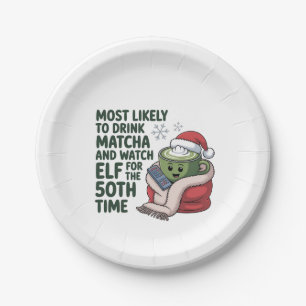 Am wahrscheinlichsten Matcha trinkt und Elf Xmas s Pappteller