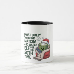 Am wahrscheinlichsten Matcha trinkt und Elf Xmas s Tasse