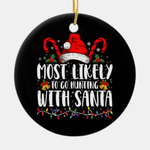 Am Wahrscheinlichsten Mit Santa Hunt Xmas Auf Die  Keramik Ornament