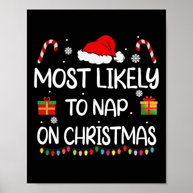 Am wahrscheinlichsten Nickerchen auf Weihnachts Fa Poster (Vorne)