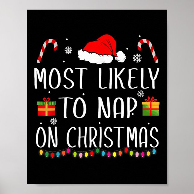 Am wahrscheinlichsten Nickerchen auf Weihnachts Fa Poster (Vorne)