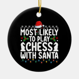 Am Wahrscheinlichsten Schach Mit Santa Weihnachten Keramik Ornament