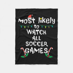Am wahrscheinlichsten schauen Fußball Weihnachtsma Fleecedecke