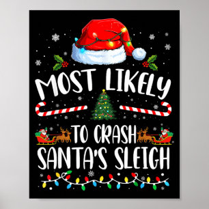Am wahrscheinlichsten stürzt Santas Schlitten Fami Poster