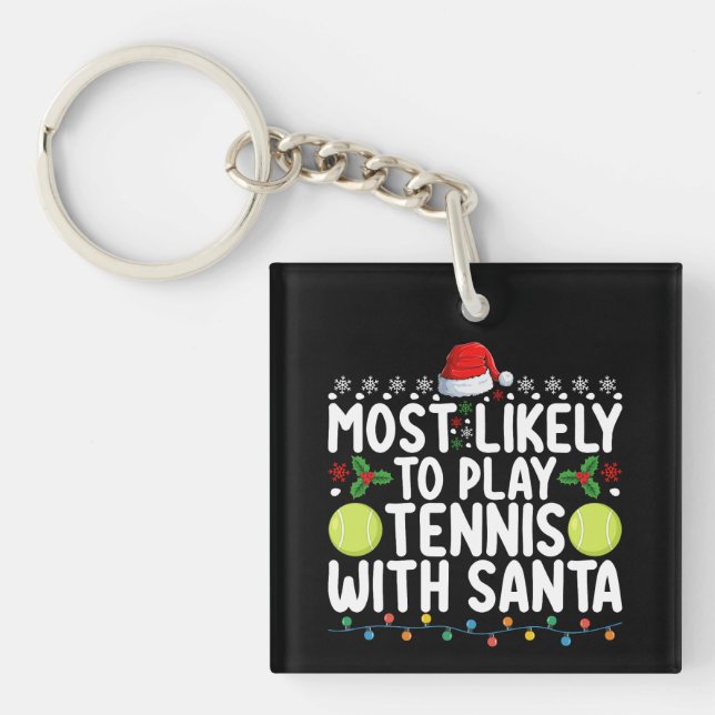 Am wahrscheinlichsten Tennis mit Weihnachten spiel Schlüsselanhänger (Vorderseite)