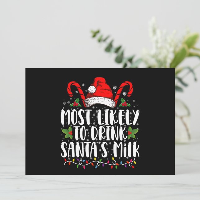 Am wahrscheinlichsten trinken Weihnachten Weihnach Einladung (Stehend Vorderseite)